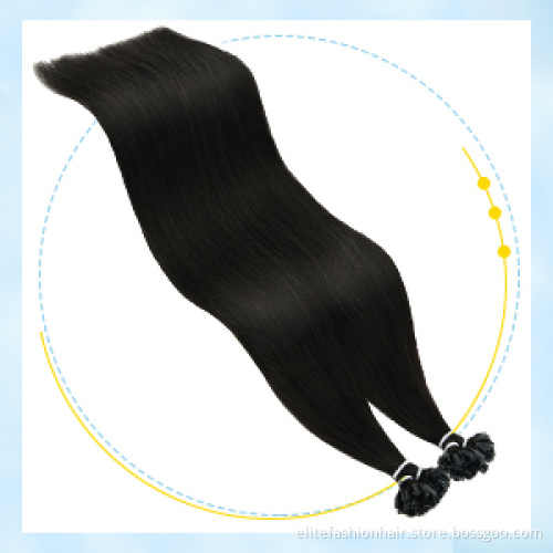Wholesale Silky straight double drawn Remy cuticle human U tip Hair extensions Hot fusion Hair extension Nail U tip Hair